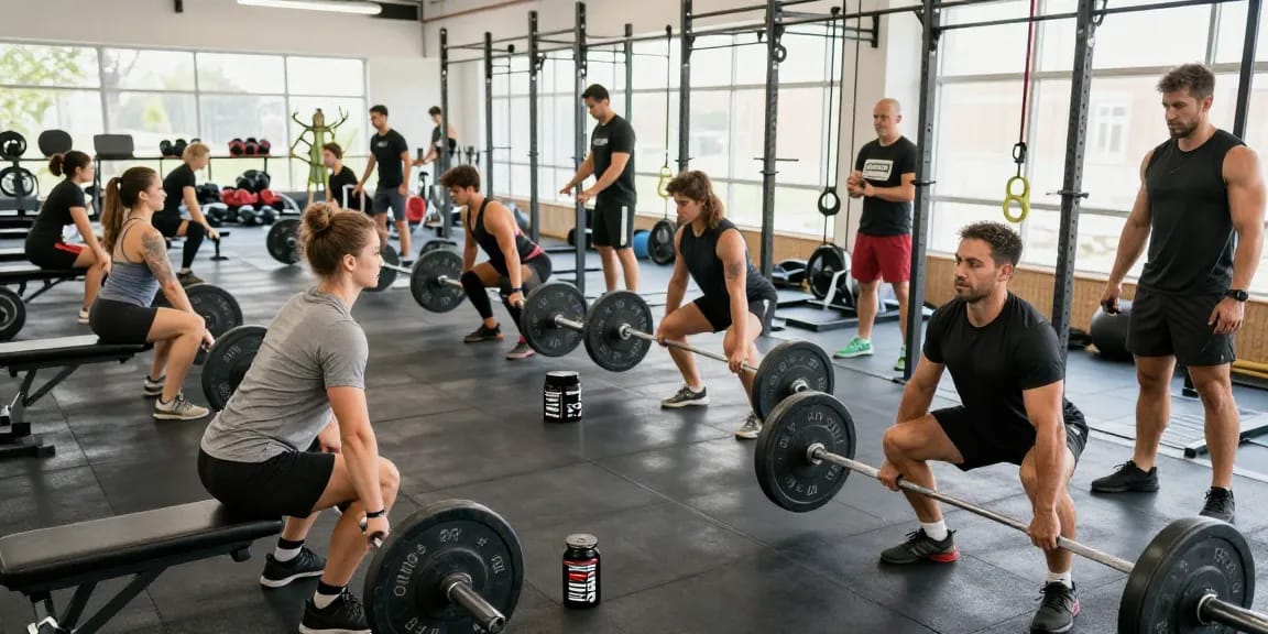 Sportler trainieren im Fitnessstudio mit Prime Pharma Steroiden für verbesserte Leistung und Stärke.