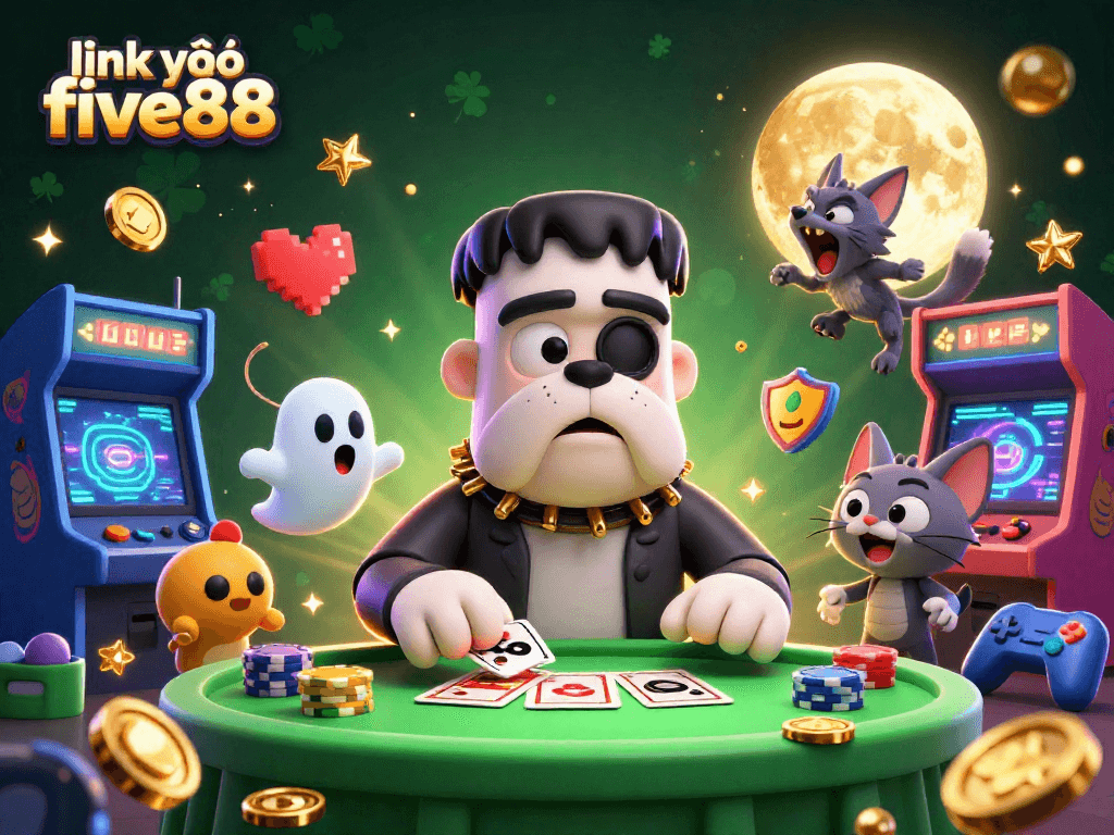 Experience thrilling wins at link vào five88 with vibrant characters and casino elements in a lively gaming scene.