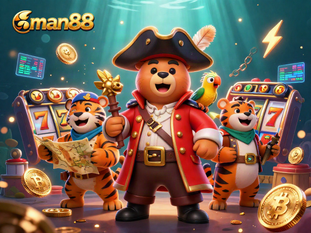 Engage in exciting gameplay at man88's casino with vibrant 3D characters and dynamic game elements.
