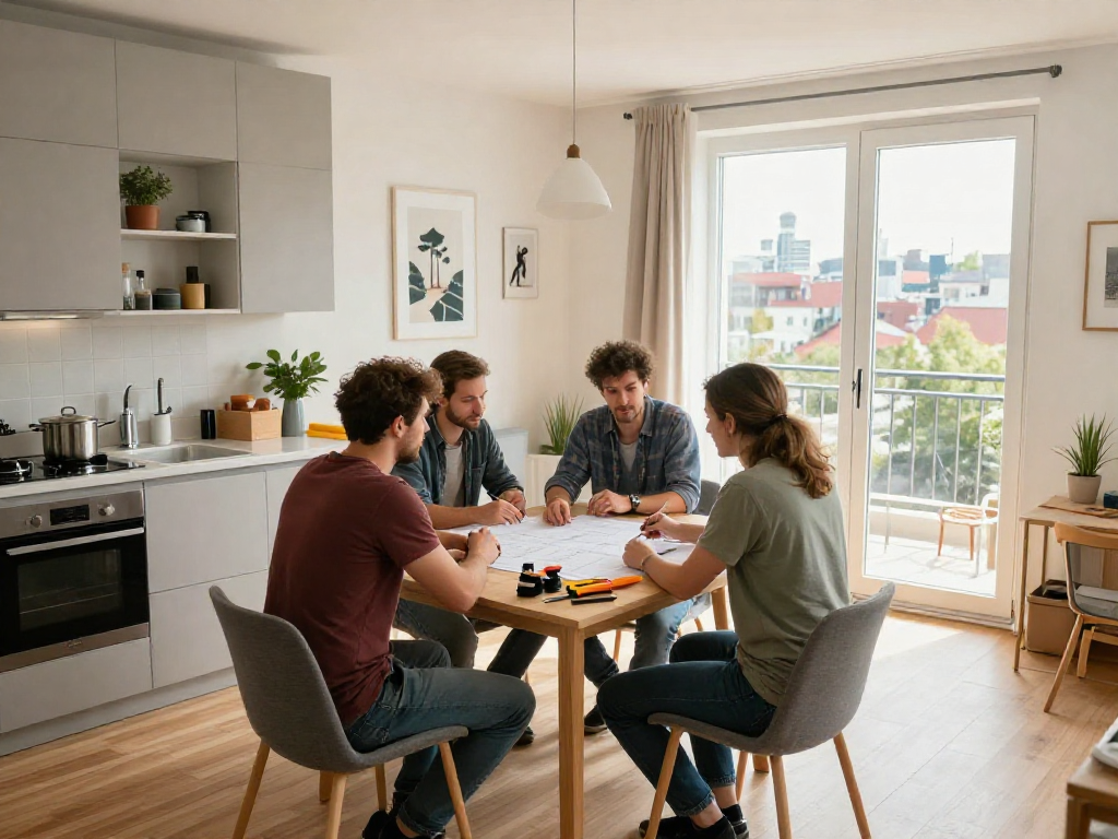 Gemütliche Monteurwohnung Hannover für Bauarbeiter mit moderner Einrichtung und Gemeinschaftsatmosphäre