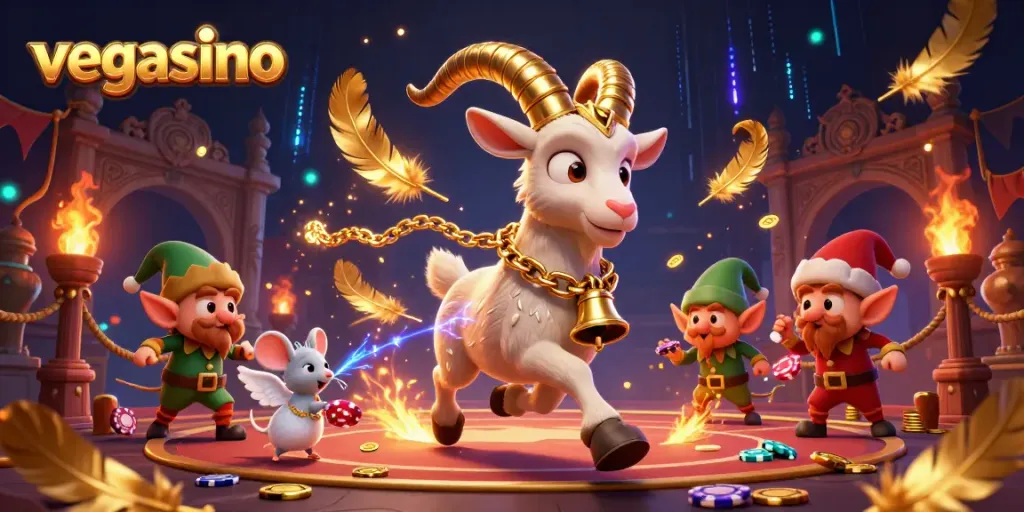 Join the festive action at vegasino with a spooky Krampus goat and enchanting casino chaos.