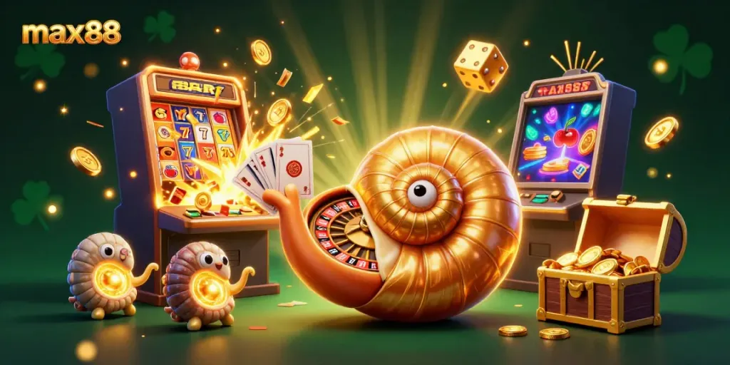 Experience max88 casino excitement with a giant nautilus roulette wheel and jackpot explosion.