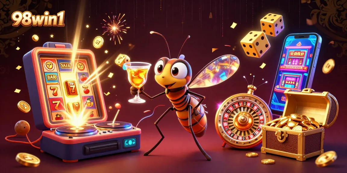 Experience thrilling gameplay at 98win1 with vibrant slot machines and casino elements.
