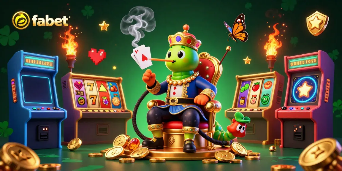 Experience vibrant gameplay with fabet's lively 3D casino scene featuring unique characters and slot games.