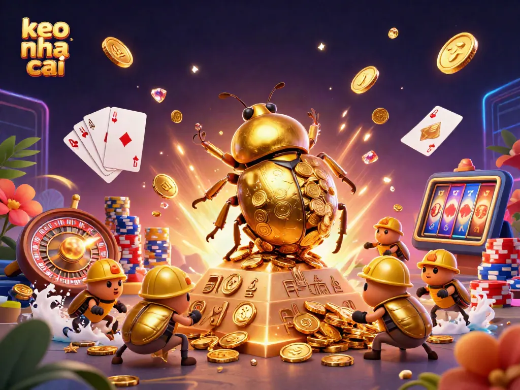 Experience thrilling action with keo nha cai as golden coins cascade in a vibrant casino scene.