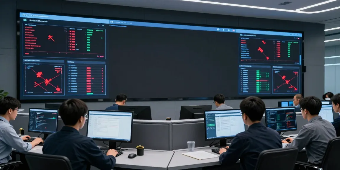 Red team evaluation metrics on a modern cybersecurity workstation, showcasing attack simulations and threat analysis.