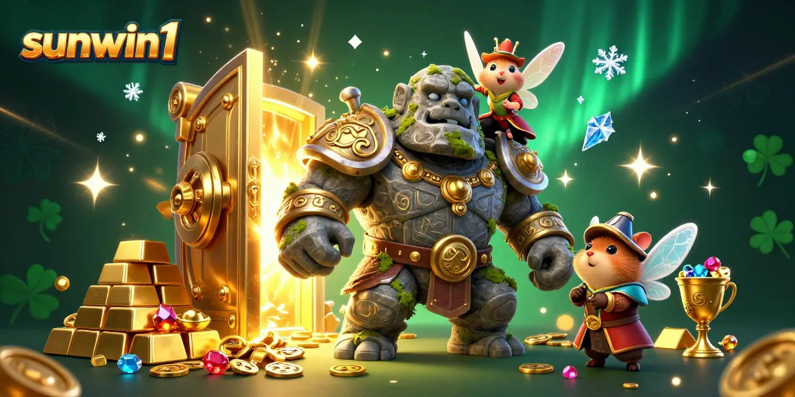 Experience sunwin1's magical adventure with a golem guardian, fairy magic, and treasure galore.