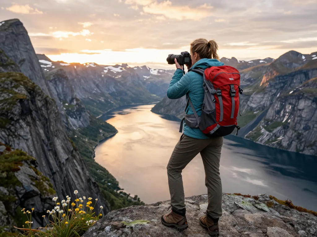 Abenteurer, der atemberaubende Fjorde in Norwegen einfängt und die Skandinavien Reisetipps für eine unvergessliche Reise ins Rampenlicht stellt.