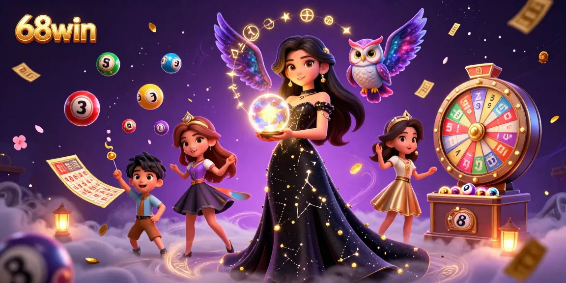 Experience thrilling gameplay with 68win as you engage in exciting lottery games surrounded by vibrant elements.
