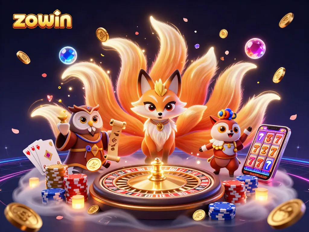 Zowin experience: Illuminate your gameplay with colorful spirits and rich casino elements.