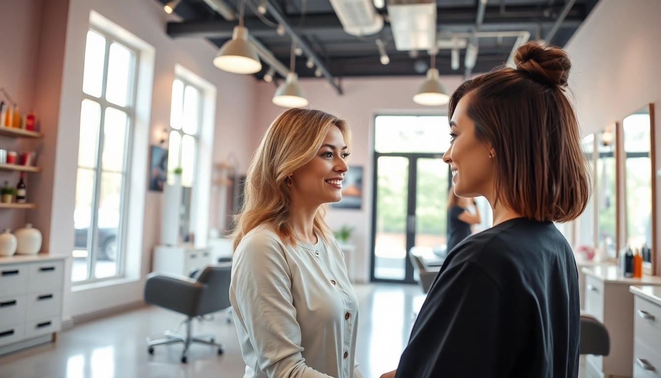 Coiffeur près de moi providing a stylish haircut in a modern salon