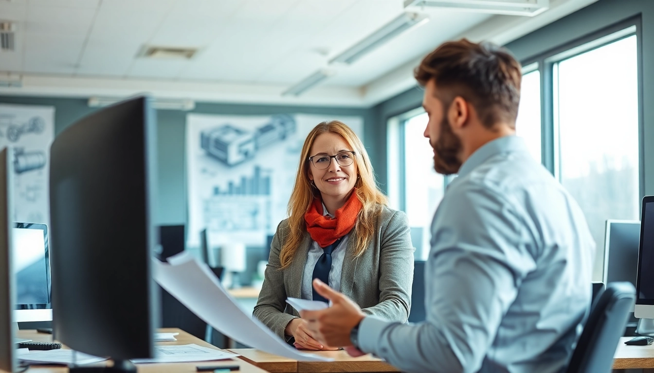 Headhunter Ingenieure analysiert Lebensläufe in einem modernen Büro.