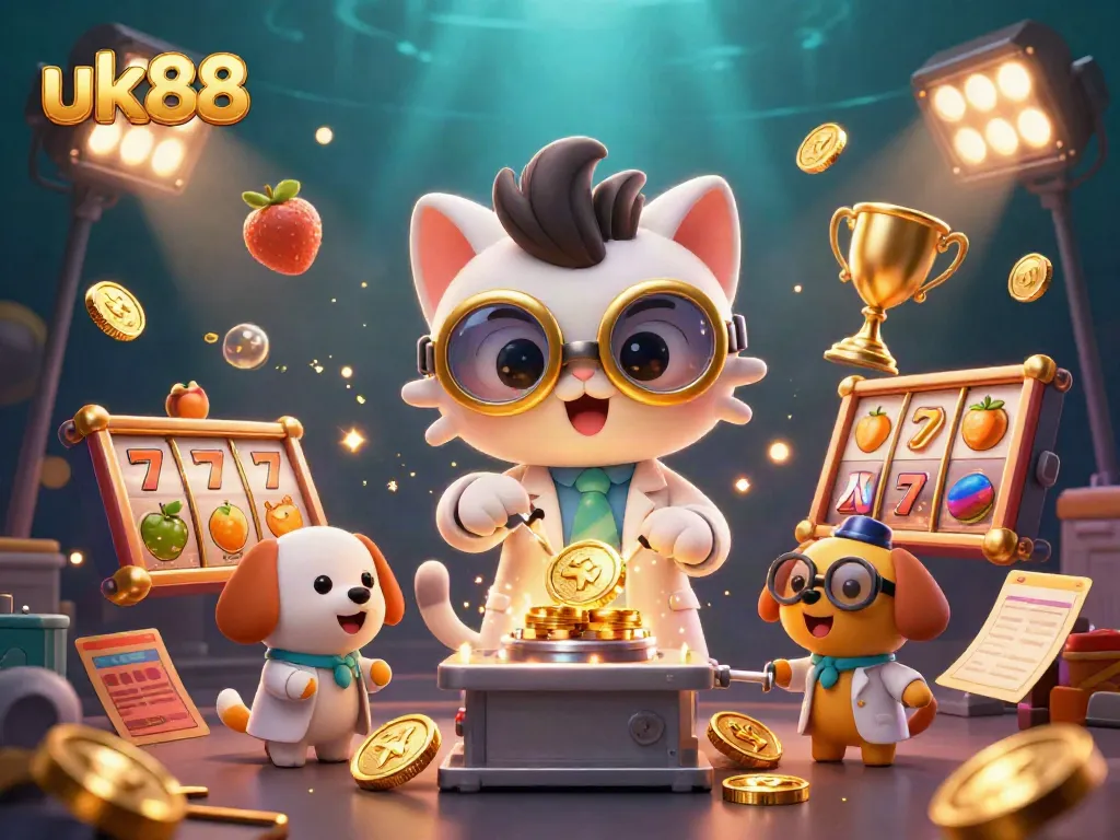 Experience thrilling action at uk88 as a mad scientist cat creates winning chances with gold coins.